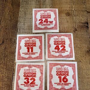 Ernie Ball Custom Gauge Nickel Wound Guitar Strings Lot Various Sizes